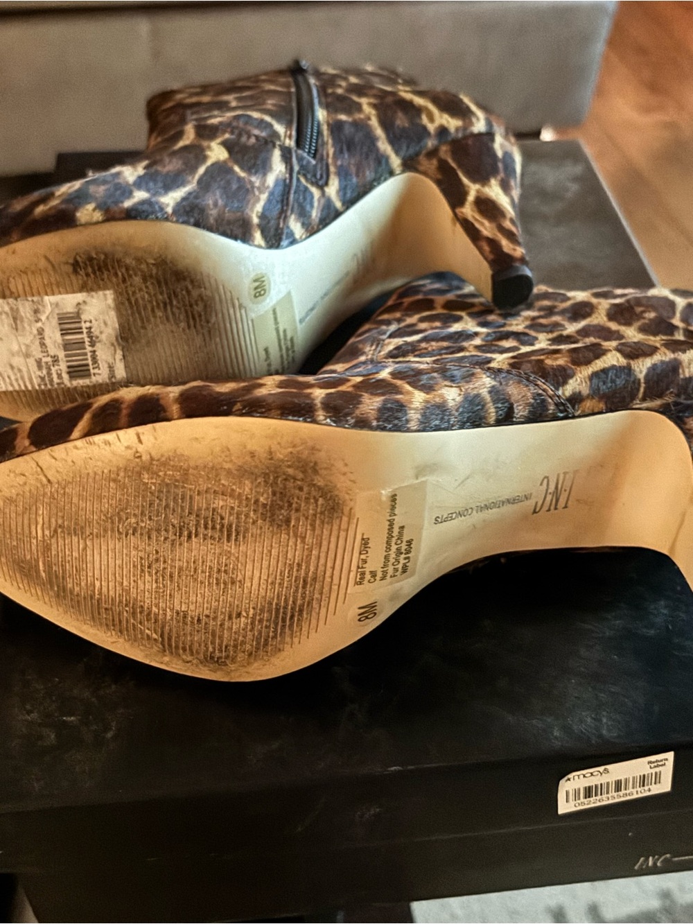 INC International Concepts Leopard-Print Ankle Boots - Brown